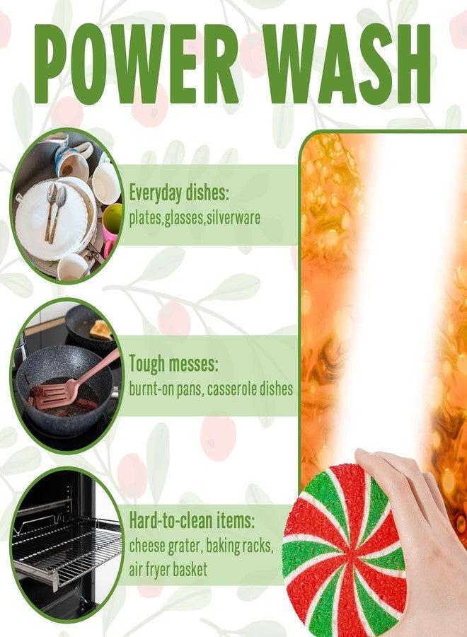 وولاين مجموعة إسفنجات مطبخ من والين، 8 قطع، بتصميم حلوى عيد الميلاد، باللونين الأحمر والأخضر، تمتص الماء، مثالية لغسل الأطباق والأواني والمقالي، دون خدش، مناسبة للاستخدام المنزلي في العطلات، في المطبخ والحمام. - Image 5